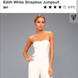 White strapless jumpsuit